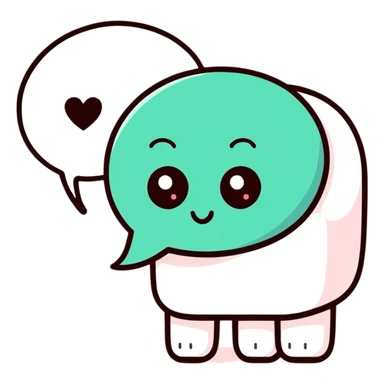 Speech bubble with heart on eyes sticker