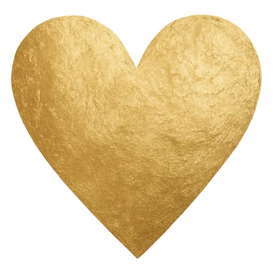 digital illustration of a heart with a gold foil texture, no background sticker