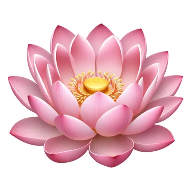 Soft pink lotus flower with a gentle inner glow sticker