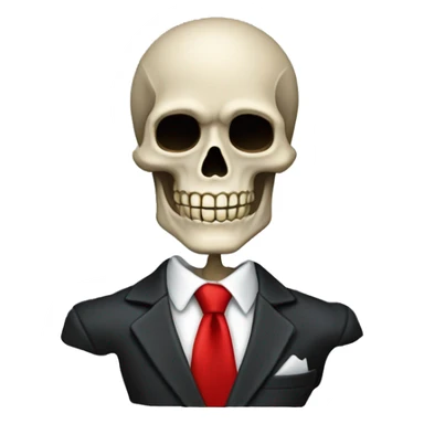 handsome skeleton wearing a suit, with a red tie nd handkercheif. sticker