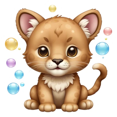 Jabon líquido espumita un zaspaso de limpieza, debe ser un puma bebé y tierno con espuma alrededor sticker