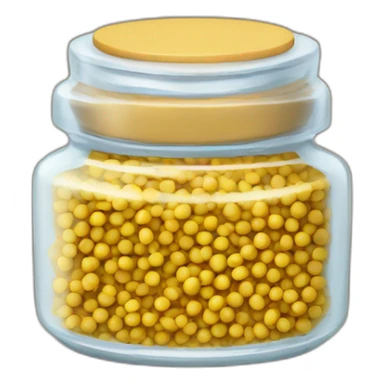 mustard seeds in a short jar sticker