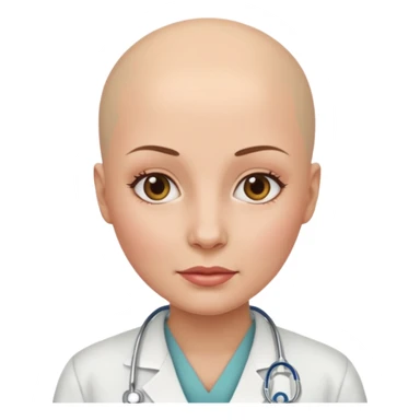 A bald woman at hospital  sticker