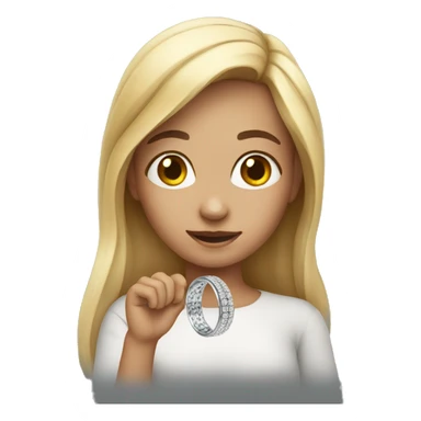 girl with ring sticker