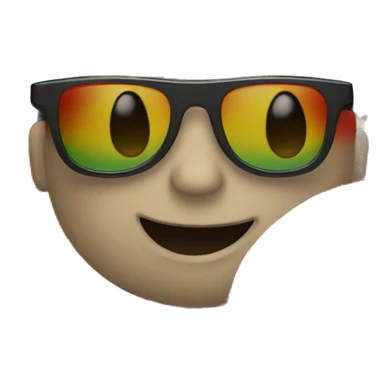 Rainbow face with sunglasses sticker