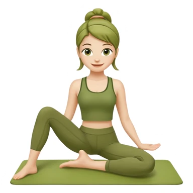 pilates girl in green olive set sticker