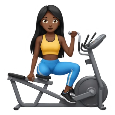 Long black hair desi girl with gym equipment sticker