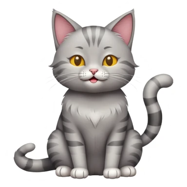 cat full body sitting winking sticker