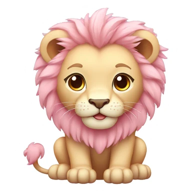 Pastel Pink Chibi Kawaii Cartoon Lion sticker