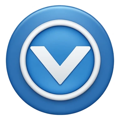 A blue circle with a white checkmark inside (dark blue checkmark) sticker