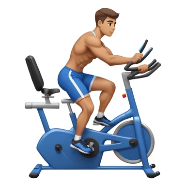 buff guy blue shorts stationary bike sticker