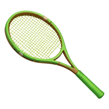 green tennis racket broken in half sticker