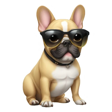 French bulldog with sunglasses sticker