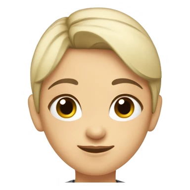 A head and shoulders shot of a 20 year old caucasian woman with black short hair wearing a tshirt. sticker