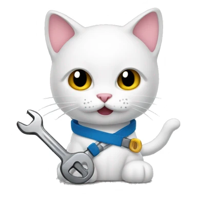 kitty with a wrench sticker