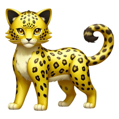 Shiny Elemental Exotic Liepard-Persian-Delcatty-Pokémon-Fakémon-hybrid-creature (full body) sticker