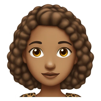 Lightskin black girl with cheetah print bow in her straight chestnut brown hair sticker