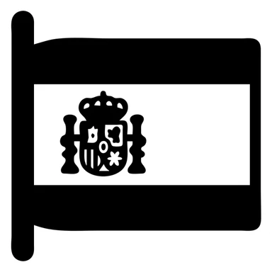 Spanish flag with red and yellow horizontal stripes and coat of arms sticker