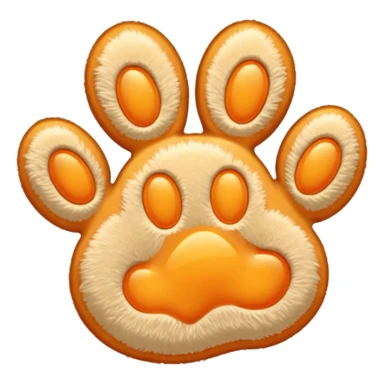 a very light orange pawprint sticker