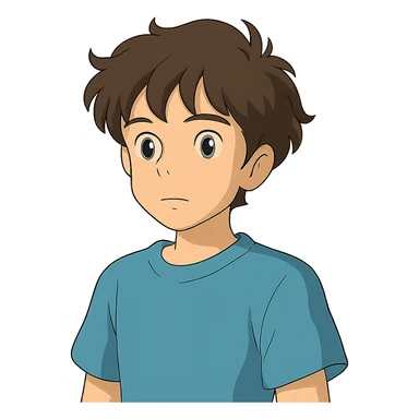 boy with slightly wavy hair sticker