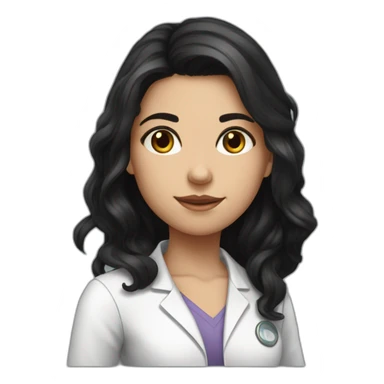 A beautiful black-haired Solvak girl who studies anatomy sticker