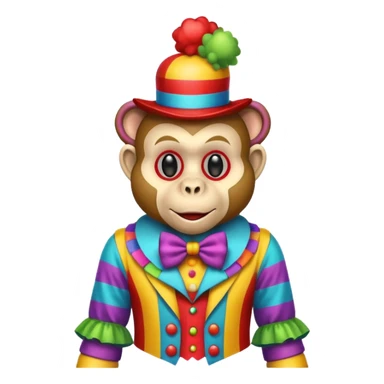 Monkey clown sticker