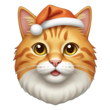 santa orange cat sticker