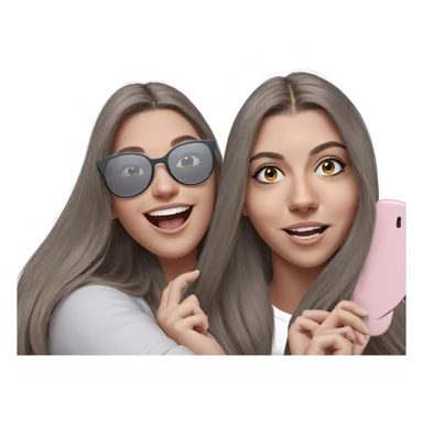 smiling girls with long hair sticker