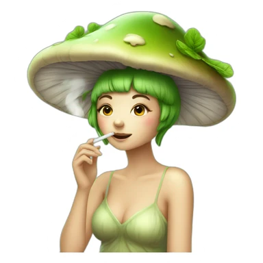 cute mushroom fairy smoking herbs sticker