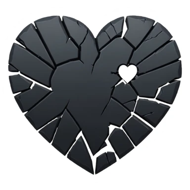 Broken black heart sticker