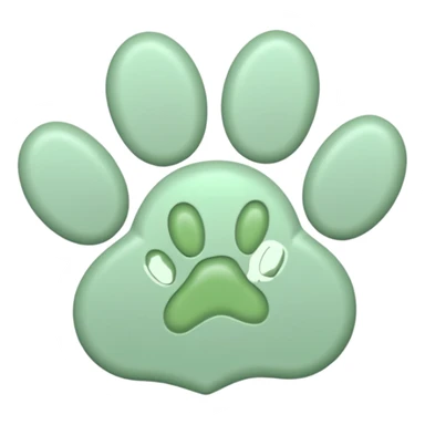 a pastel green pawprint sticker