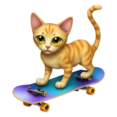alien cat on a skateboard  sticker
