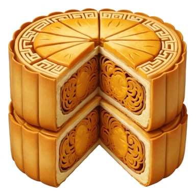 chinese moon cake cut in half sticker