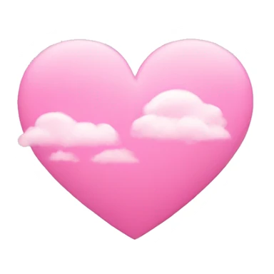 Pink heart with slightly pink clouds around it sticker