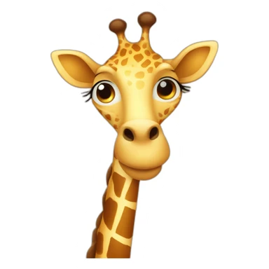 Cute giraffe with hearts as spots sticker