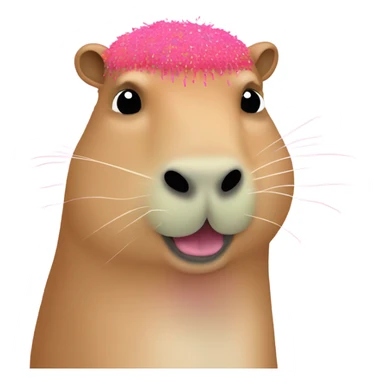 cream capybara with pink, red and green sprinkles  sticker