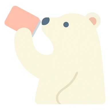 Change the Coke bottle to a Coke can in the polar bear's hand, keep the rest of the image the same sticker