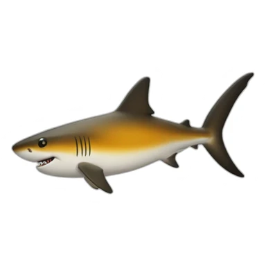 a half-shark half-golfish sticker