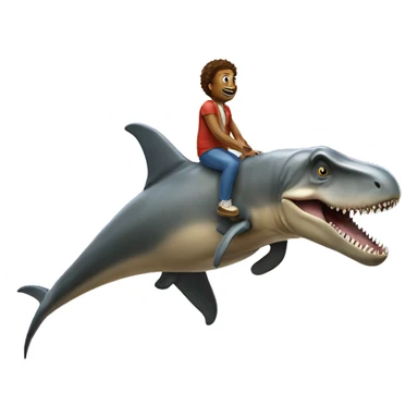 T. rex riding a dolphin sticker
