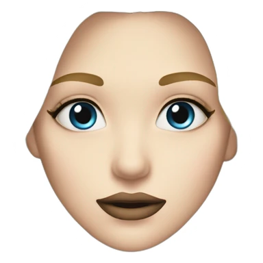 blonde girl with blue eyes and long eyelashes with dark eyebrows and sea smokes sticker