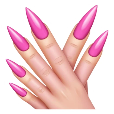 Pink long nails sticker