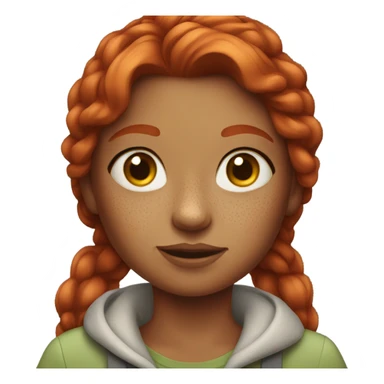 Red headed girl with freckles sticker