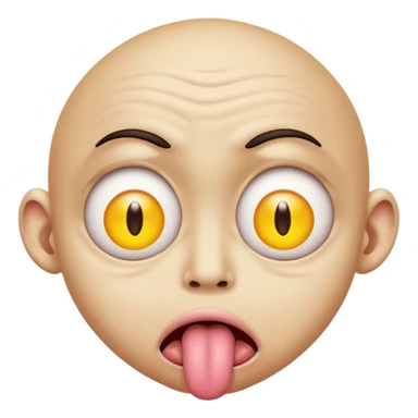 ugly pleading with eyes yellow emoticon🥺👀 emoji with tongue out sticker