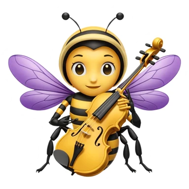 viola player bee sticker