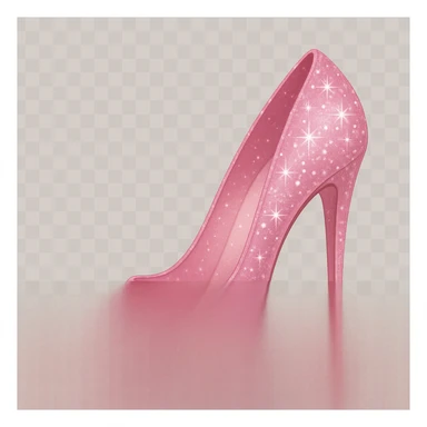 girly sparkling high heel shoe, pink, no background sticker
