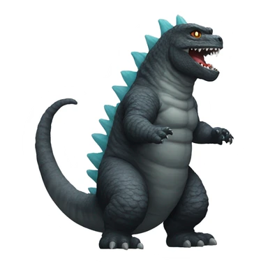 Godzilla with a cat head sticker