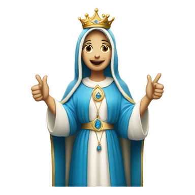 virgin mary thumbs up blue veil with crown sticker