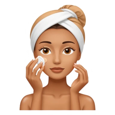 Perempuan lagi skincare (tapi yang lebih ketutup) fokus di muka sticker