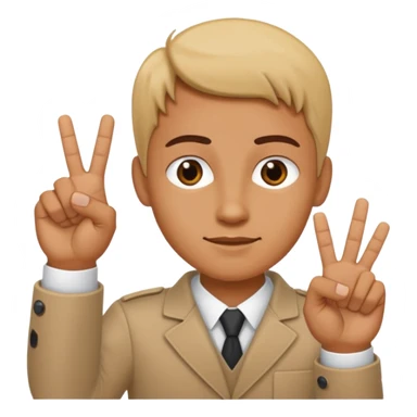 yvl hand sign with index middle and thumb finger raised and all other fingers down sticker