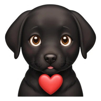 Black lab with heart sticker